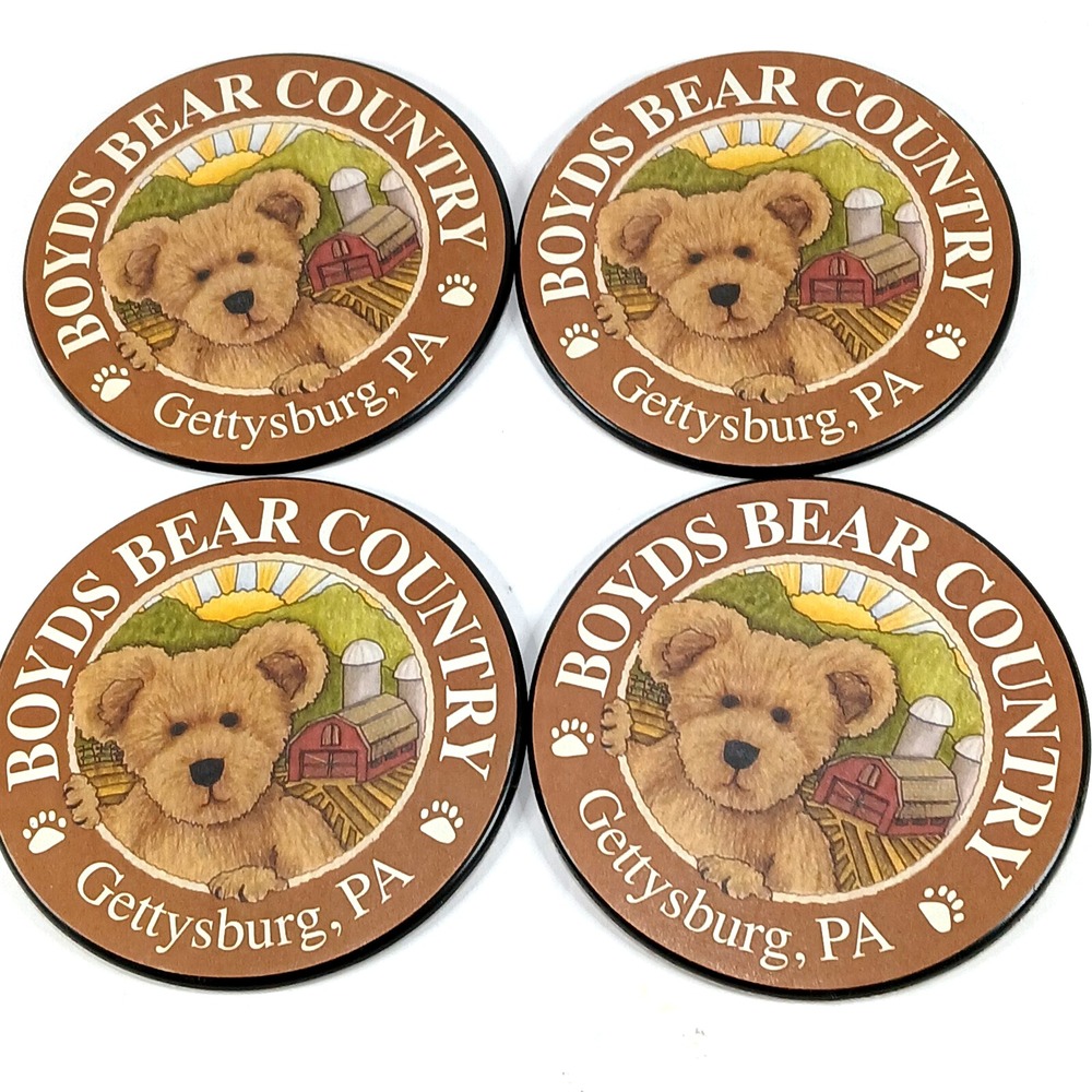 Coasters Boyds Bear Country Gettysburg PA Set of 4